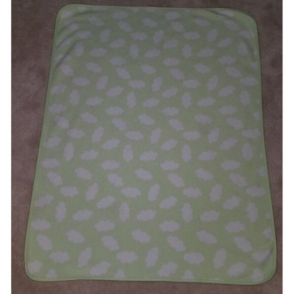 Message From Heart Green/White Clouds Baby Security Blanket Lovey 30" x 40" - Picture 3 of 4